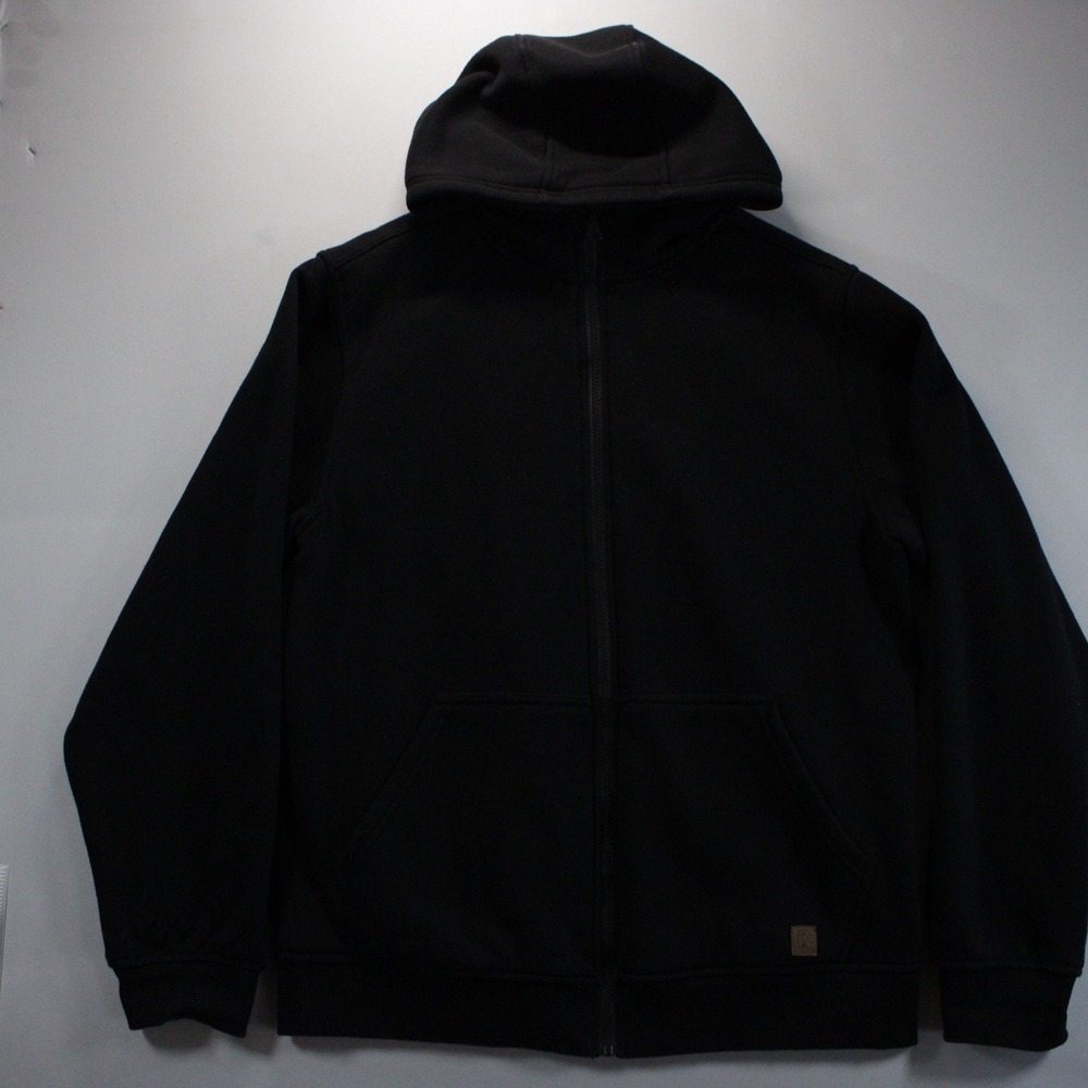 Coleman Mens Black Fleece Flannel Lined Full Zip Outdoor Workwear Hoodie Large